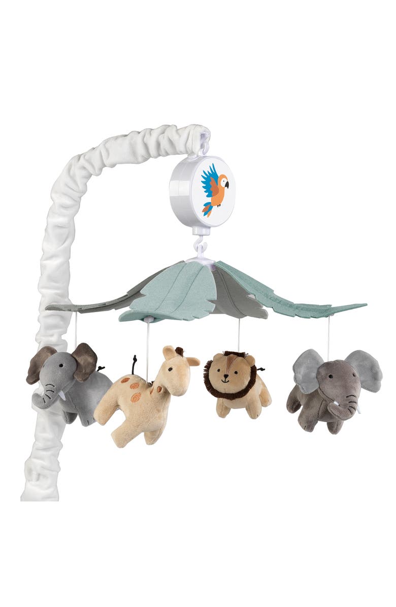 Lambs & Ivy Jungle Friends Musical Baby Crib Mobile Animals Soother Toy, Main, color, Multicolor