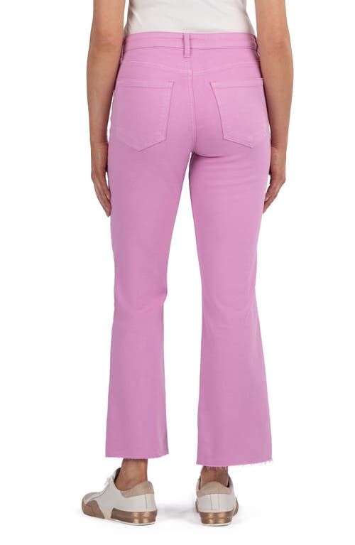 Kut From The Kloth Meg High Rise Fab Ab Raw Hem Jeans In Peony Pink In Wild Berry