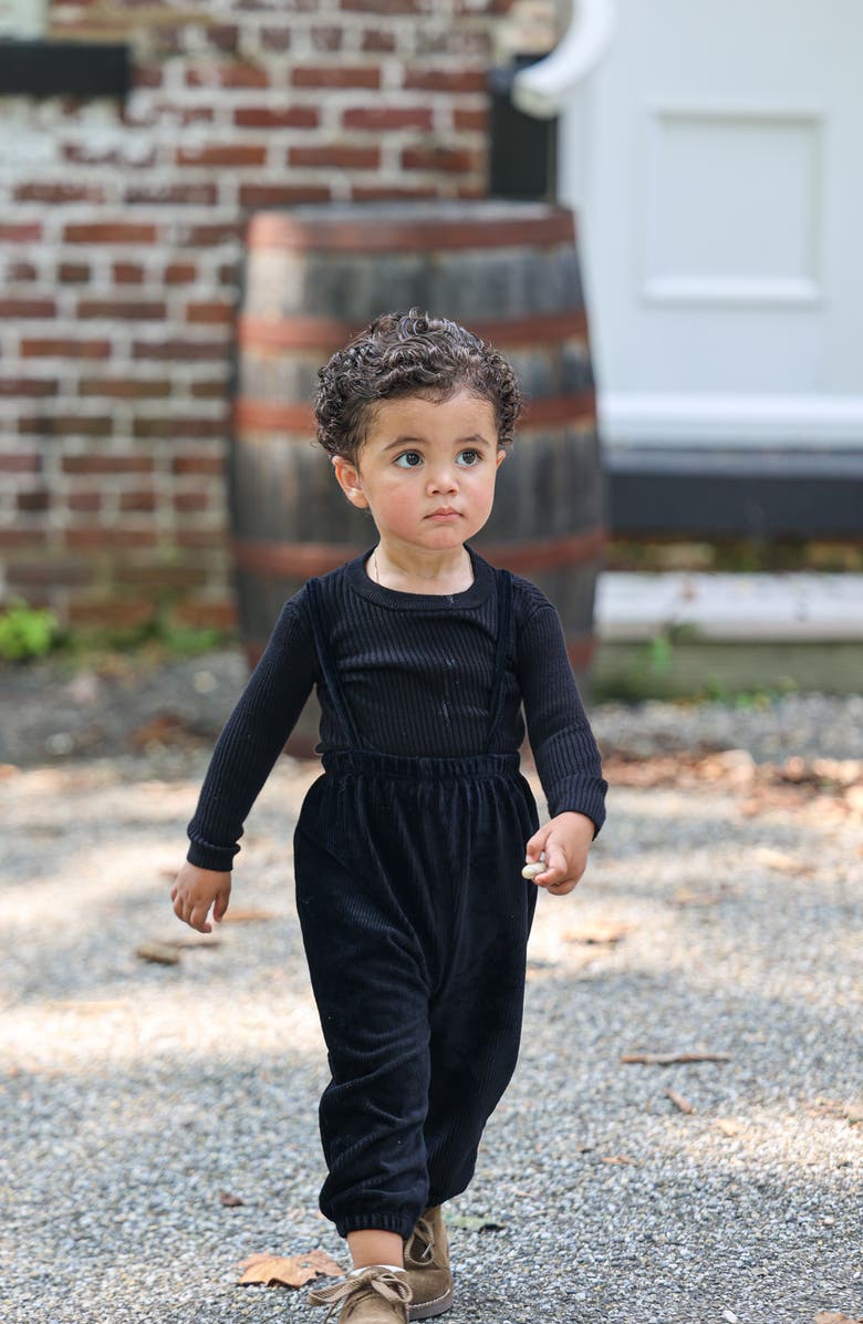 Manière Kids' Essentials Corduroy Overalls, Alternate, color, Black