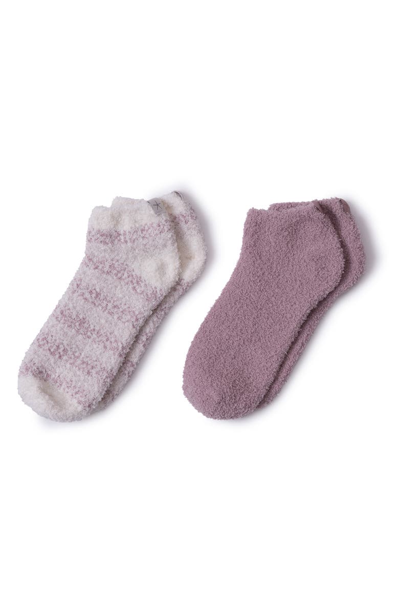 Barefoot Dreams<sup>®</sup> CozyChic<sup>®</sup> Heathered Stripe Ankle Socks, Main, color, Teaberry Multi