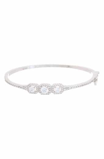 Cubic Zirconia Halo Cuff Bangle
