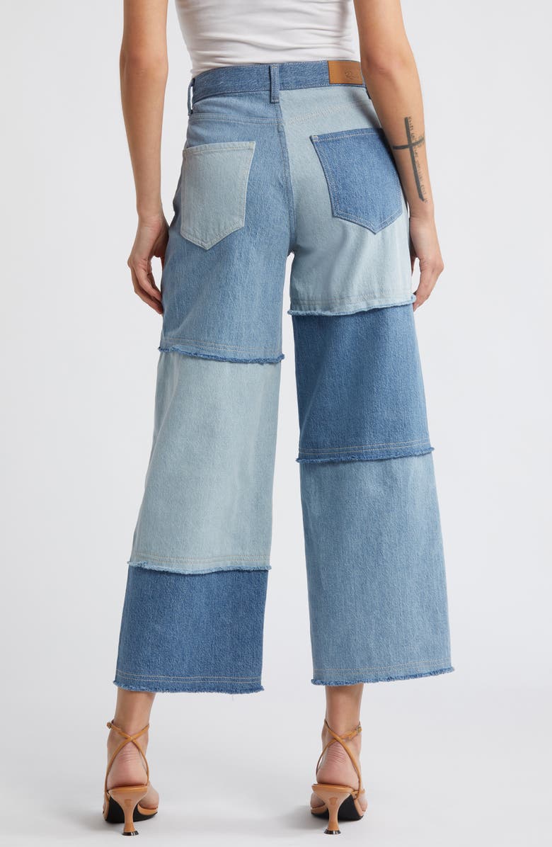 Rails Getty Patchwork High Waist Ankle Wide Leg Jeans, Alternate, color, 