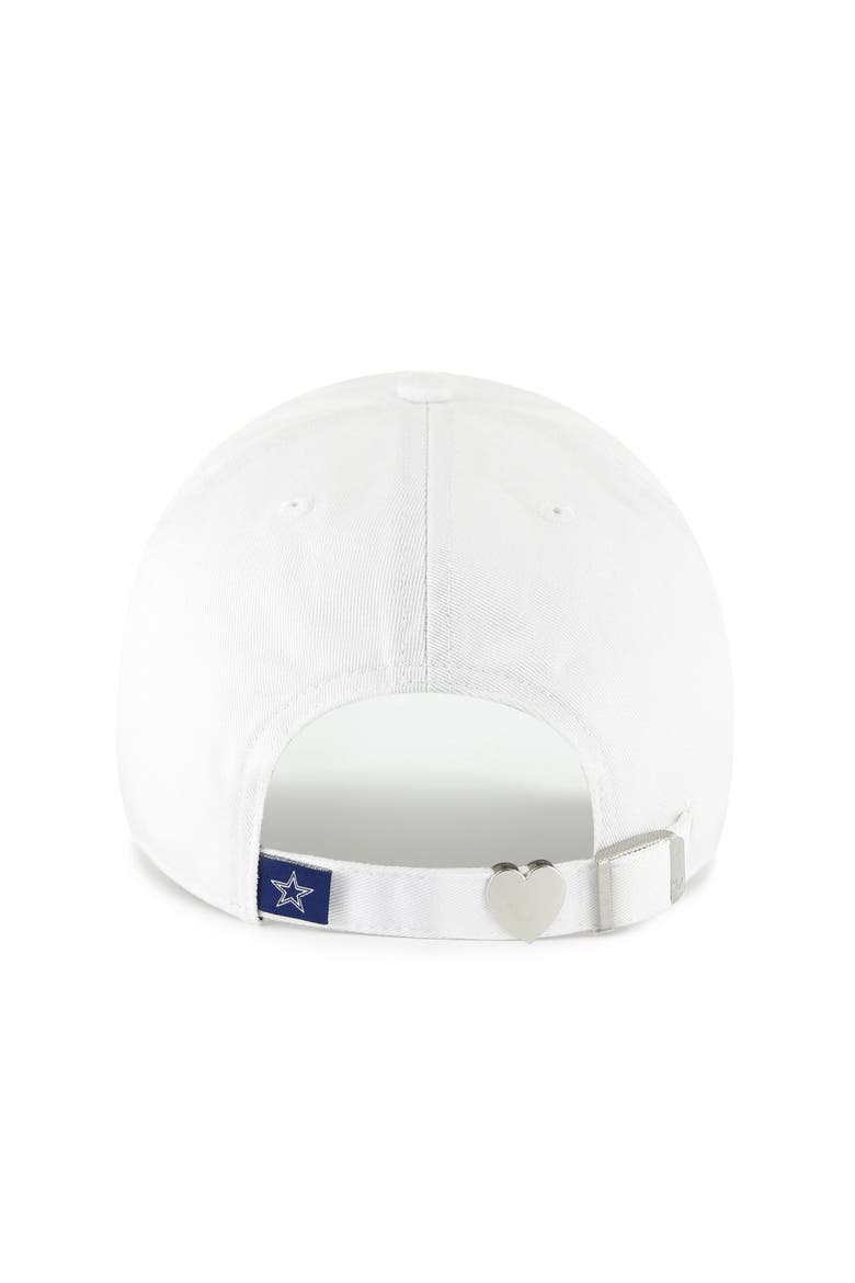 Women's '47  White Dallas Cowboys Trendy Script Clean Up Adjustable Hat, Alternate, color, White