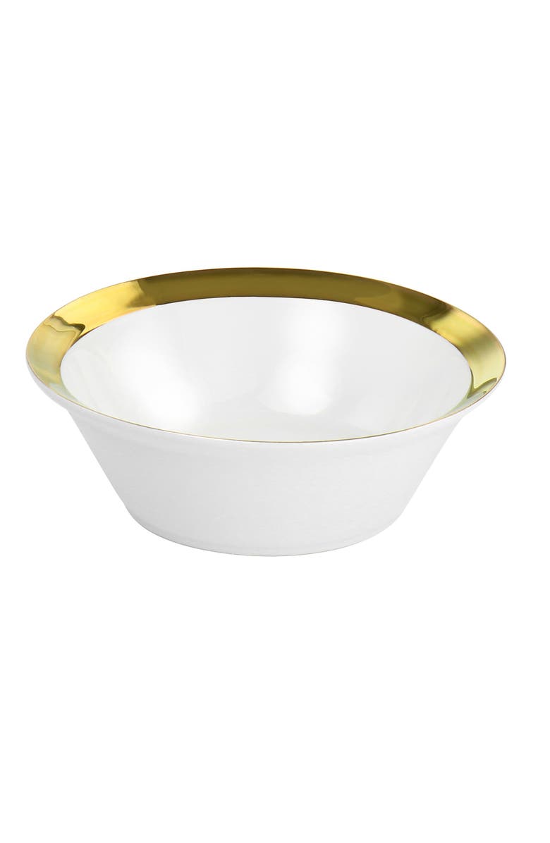 Gibson Home Premier Gold Fine Ceramic 12 Piece Dinnerware Set, Alternate, color, White