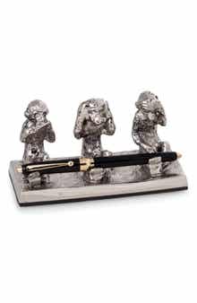 Bey-Berk Three Wise Monkeys Pen Stand