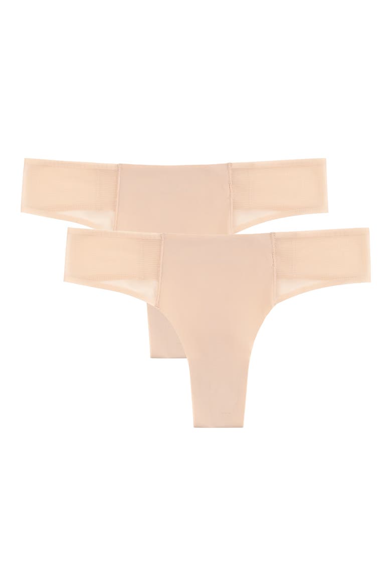 2-Pack Soft Seamless Thong with Mesh, Alternate, color, SMOKE GREY