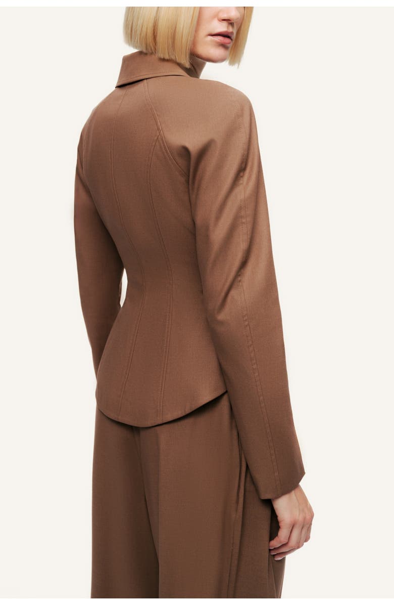 Nocturne Zip-Front Tailored Jacket, Alternate, color, Brown