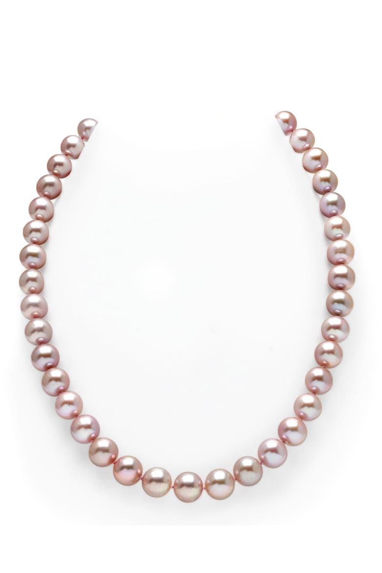 9.5-10.5mm Pink Freshwater Pearl Necklace - AAA Quality, Main, color, Yellow Gold Clasp