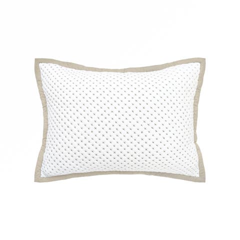Hanima French Grey Cotton Standard Pillow Sham 20" x 26"