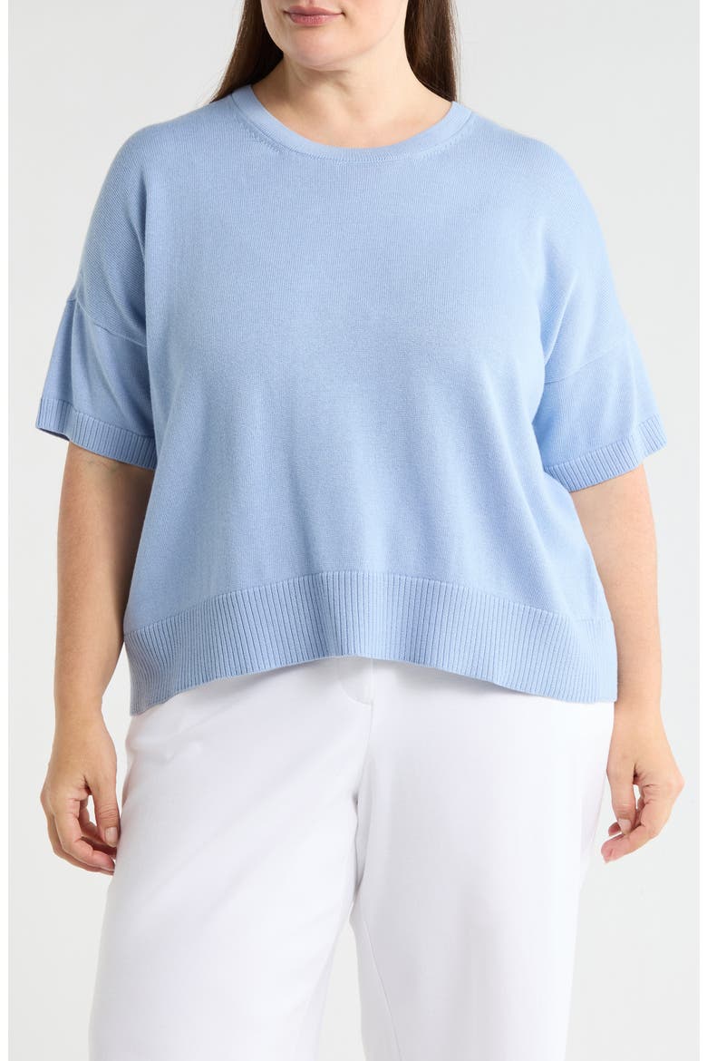 Crew Neck Knit Top, Main, color, SKYLIGHT