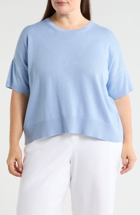 Crew Neck Knit Top (Plus Size)