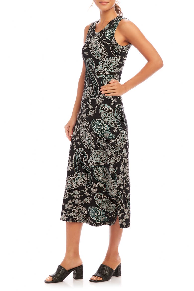 Paisley Print Sleeveless Jersey Midi Dress, Alternate, color, PAISLEY