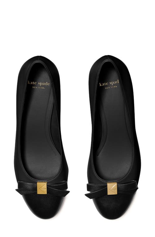 Kate Spade New York Deco Bow Ballet Cap Toe Pump In Black