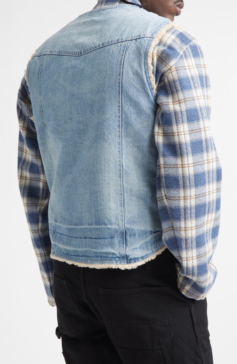 STOCKHOLM SURFBOARD CLUB Staff High Pile Fleece Lined Denim Vest, Alternate, color, Blue