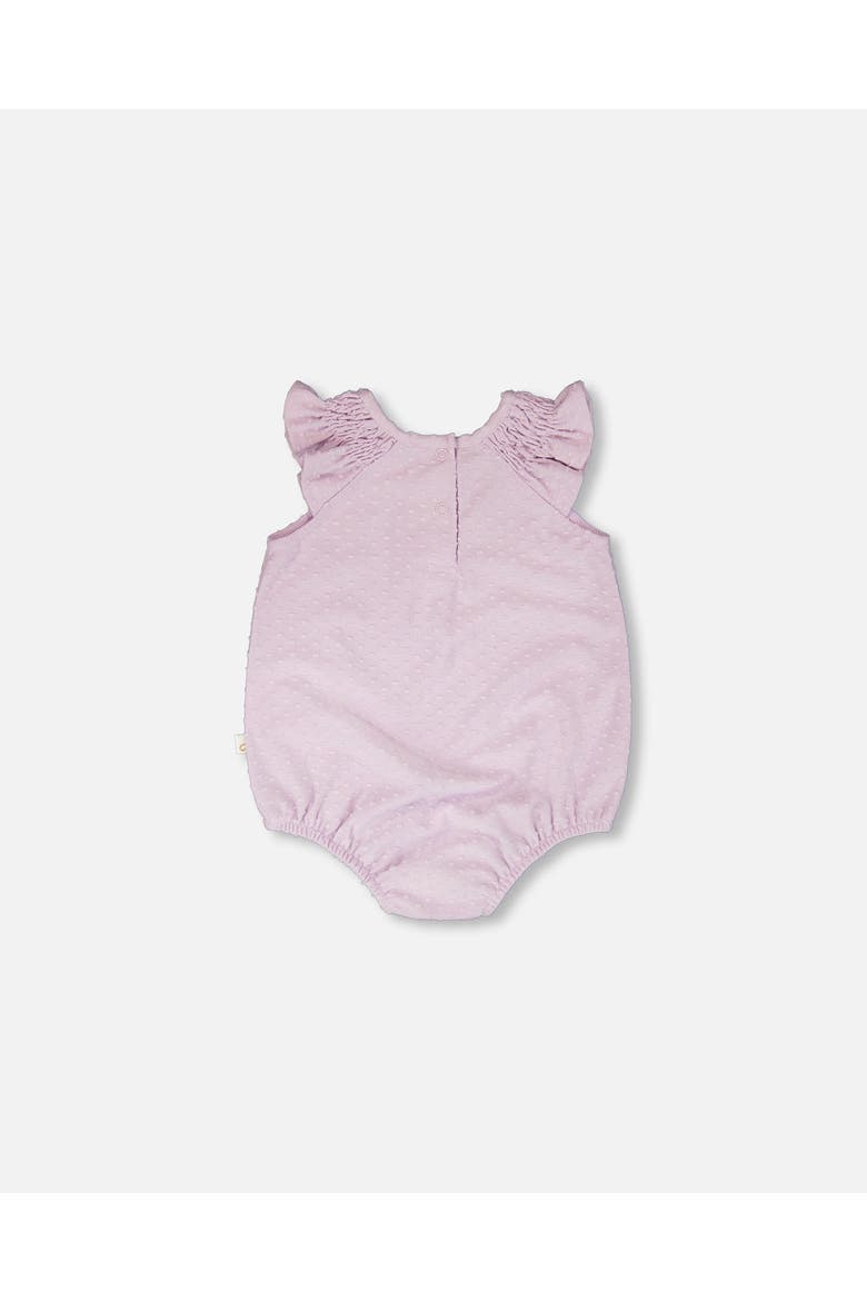 Jersey Flutter Sleeves Romper, Alternate, color, Lavender