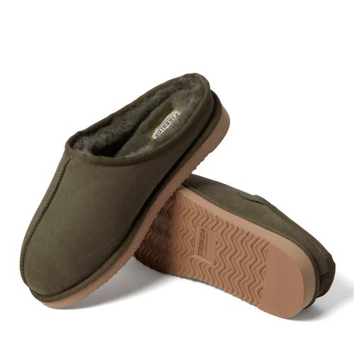 Dearfoams Fireside Grafton Genuine Shearling Clog Slipper In Green