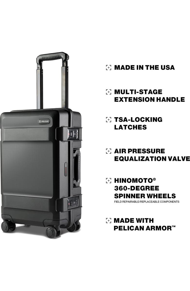 Pelican ATX Luggage Hardside 22" Carry On Luggage with Wheels, Alternate, color, Black