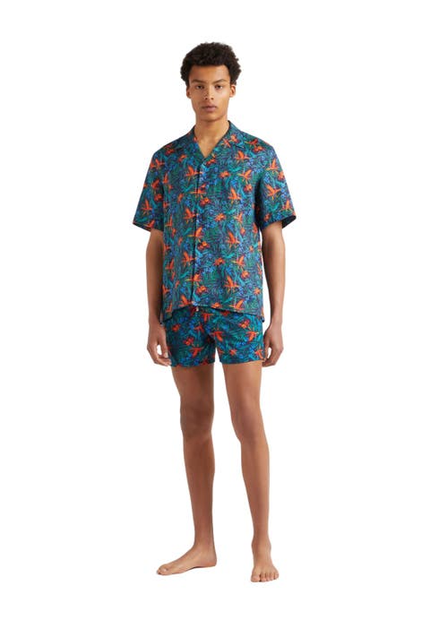 Men's Tropical Flower Printed Linen Shirt