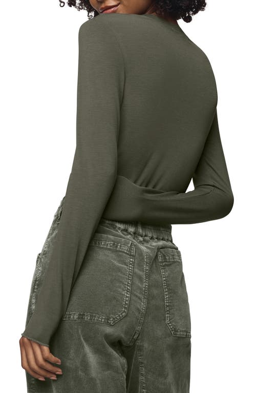 Splendid Long Sleeve Crewneck T-shirt In Gray