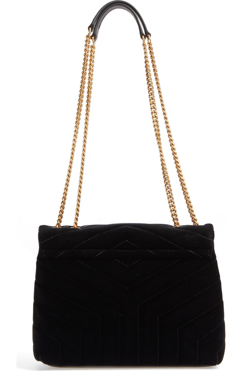Saint Laurent Small Loulou Matelassé Velour Shoulder Bag, Alternate, color,