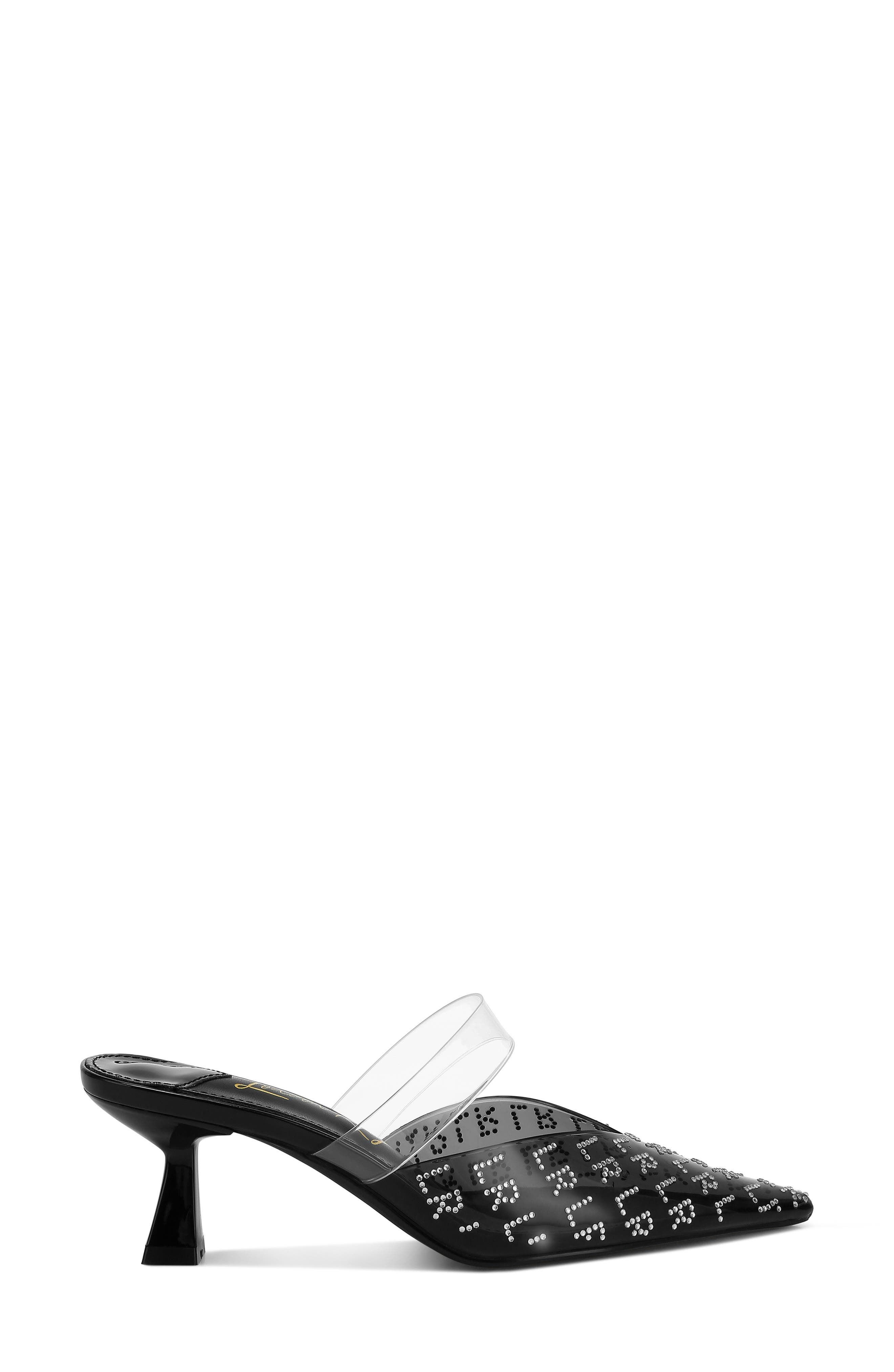 LONDON RAG Holin Rhinestone Logo Pointed Toe Pump, Alternate, color, Black