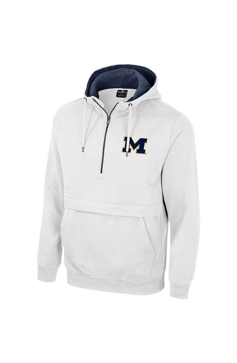 COLOSSEUM Men's Colosseum White Michigan Wolverines Half-Zip Hoodie, Alternate, color, 