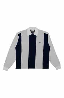 STUDENTS Gibson Stripe Quarter Zip Long Sleeve Polo