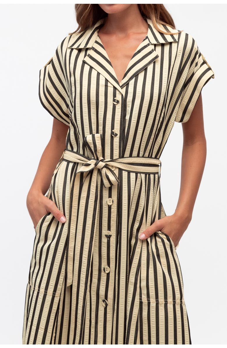Label of Love Classic Stripe Shirtdress, Alternate, color, Ivory