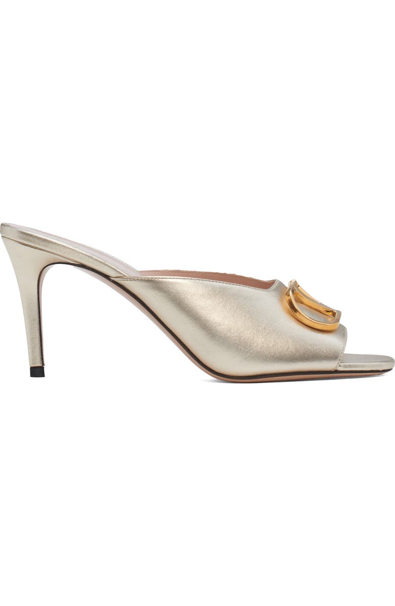 Valentino Garavani VLOGO Signature Metallic Sandal, Alternate, color, Platinum