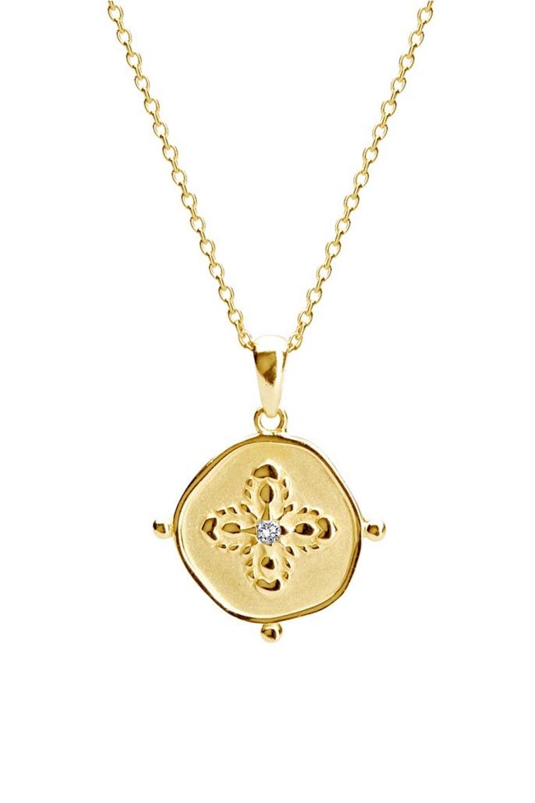 Sahara Medallion Necklace, Main, color, Yellow Gold