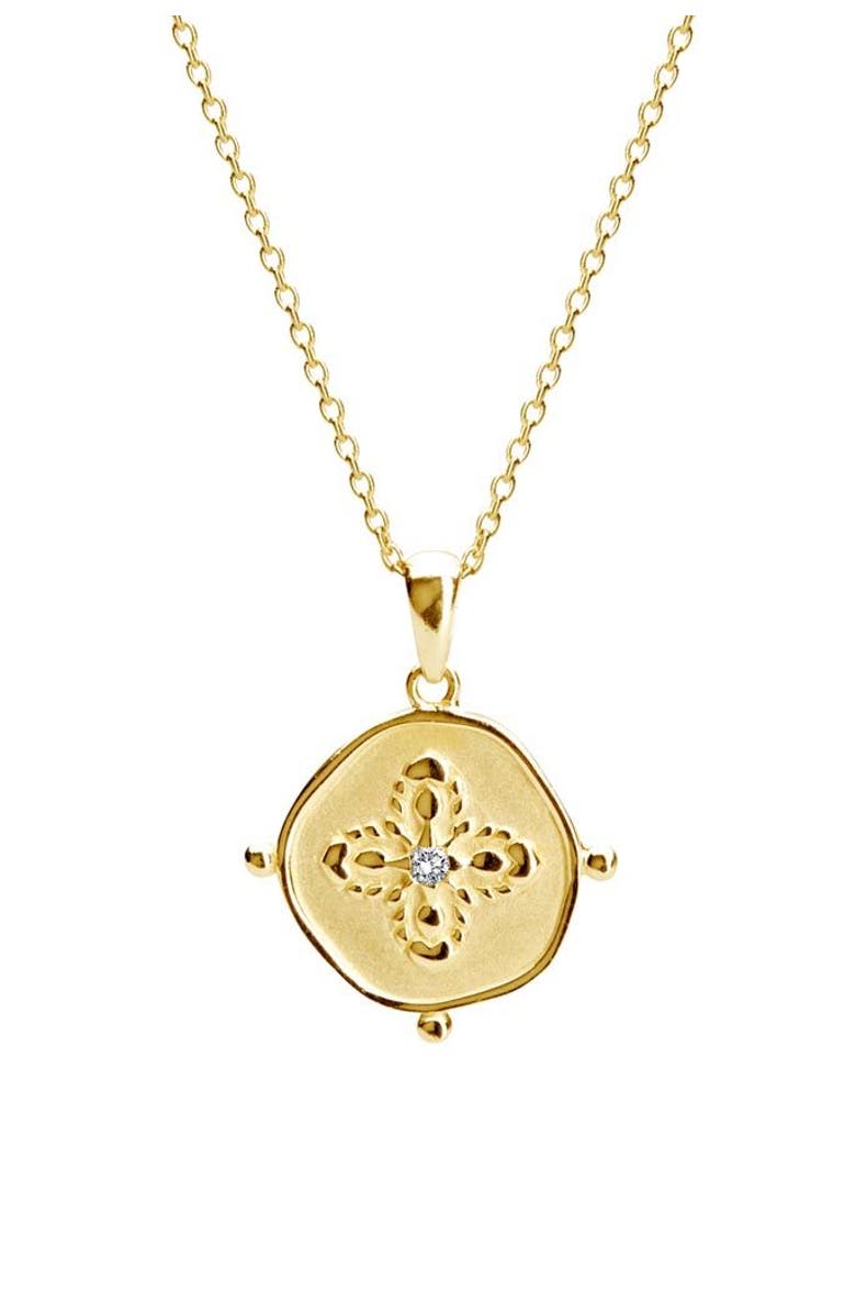 Murkani Sahara Medallion Necklace, Main, color, Yellow Gold
