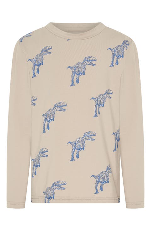 Kids' Fractal Dino Long Sleeve Graphic T-Shirt (Toddler & Little Kid)