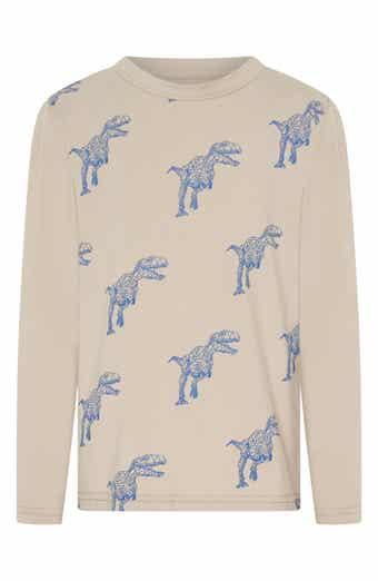 TINY TRIBE Kids' Fractal Dino Long Sleeve Graphic T-Shirt