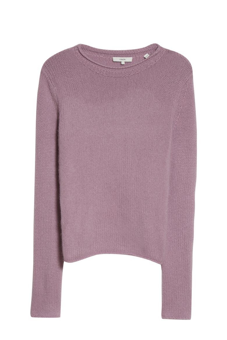 Roll Neck Cashmere Sweater, Alternate, color, LILAC STONE