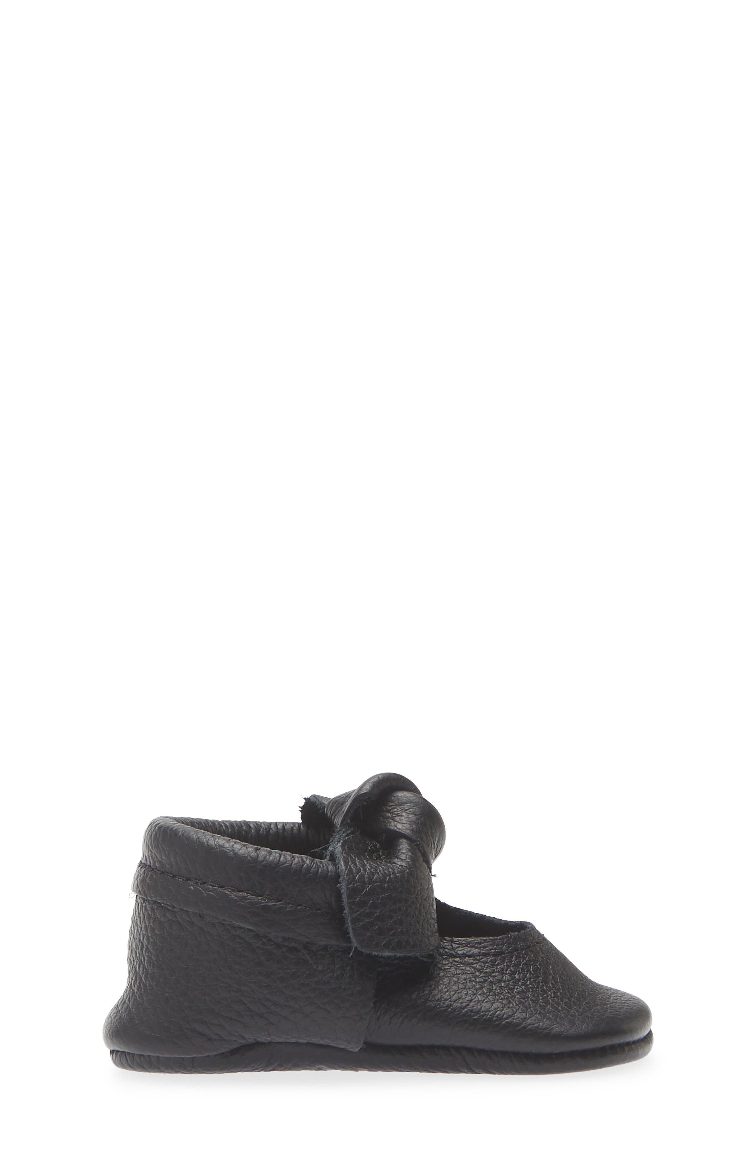 Kids' Knotted Bow Leather Mary Jane, Alternate, color, EBONY