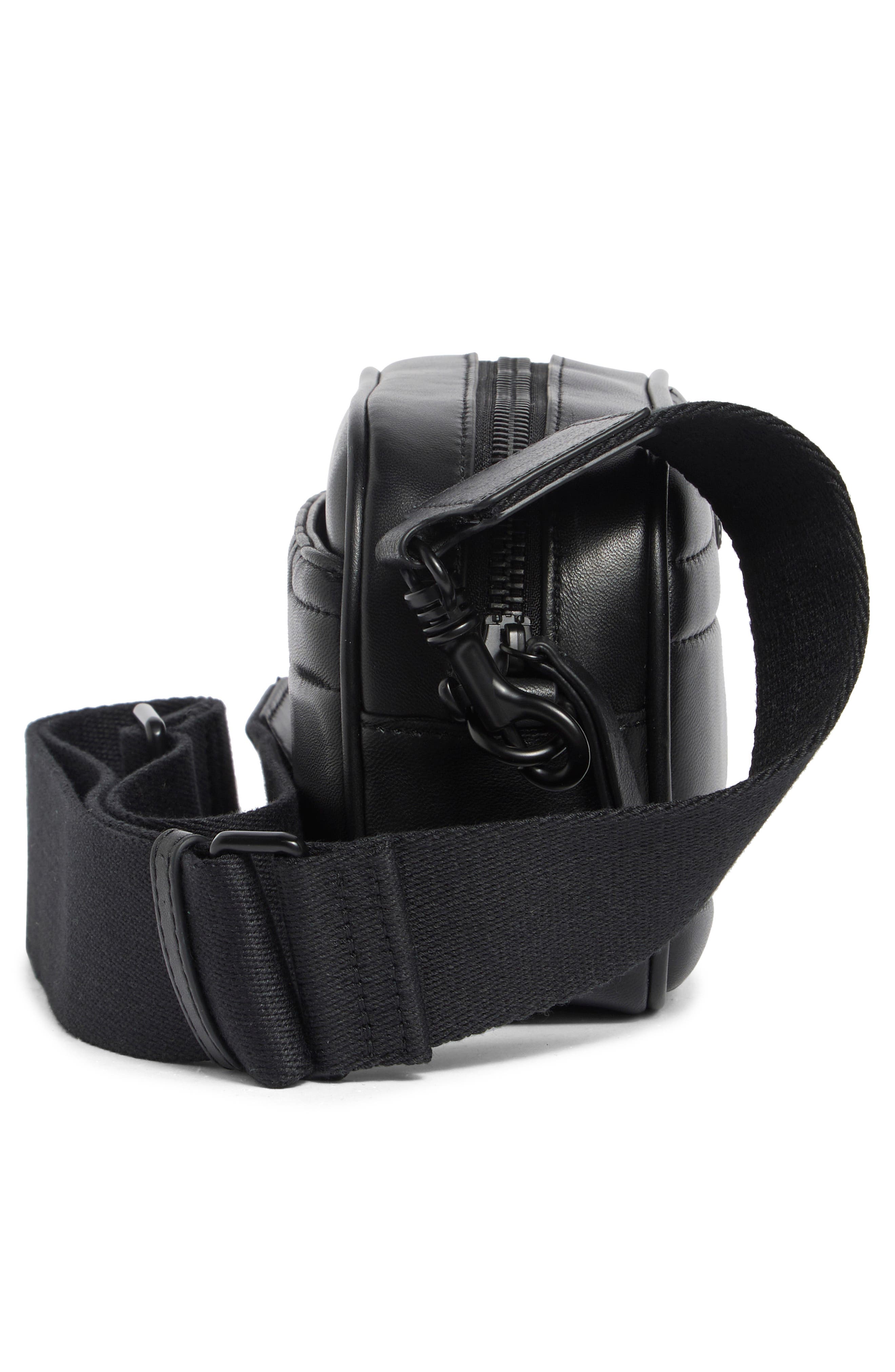 Union Jack Small Leather Camera Bag, Alternate, color, BLACK