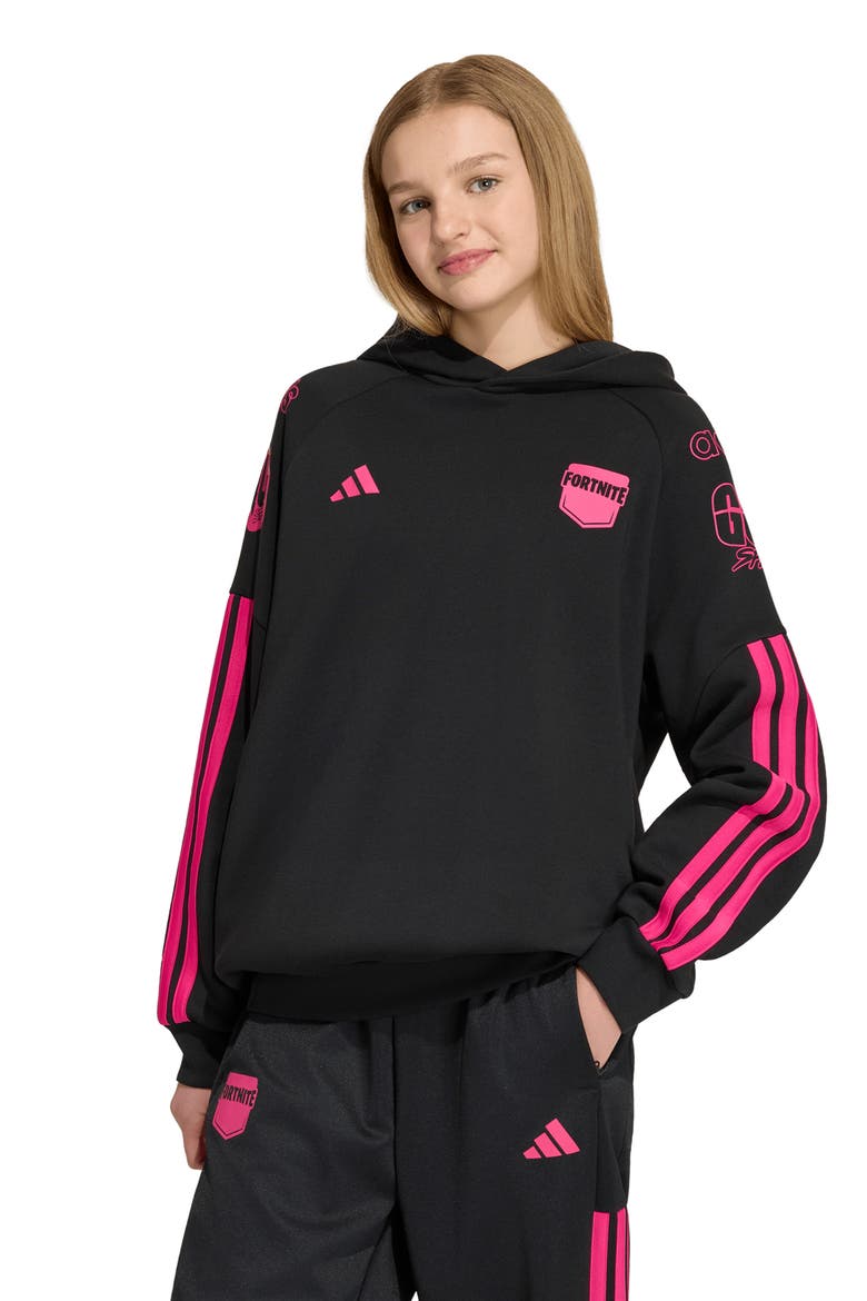 Kids' Fortnite Graphic Hoodie, Alternate, color, BLACK/ REAL MAGENTA
