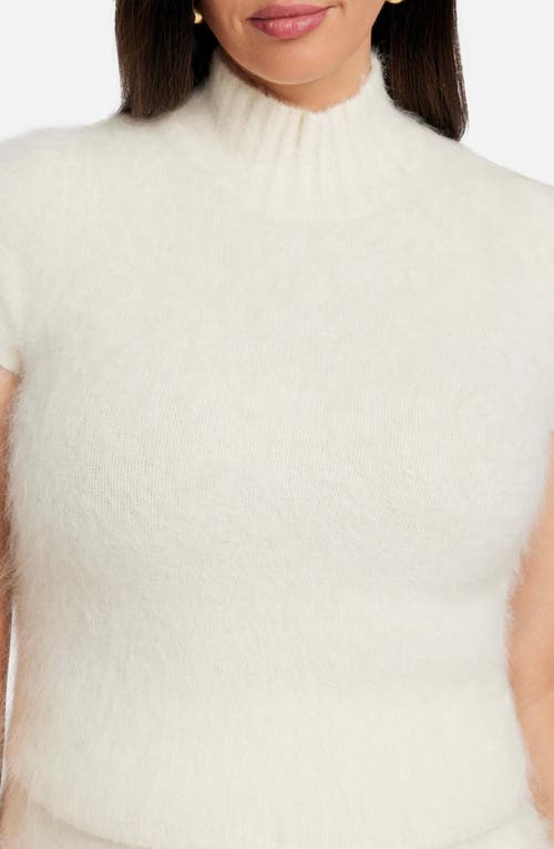 Marciano Agnes Alpaca Blend Short Sleeve Sweater In White