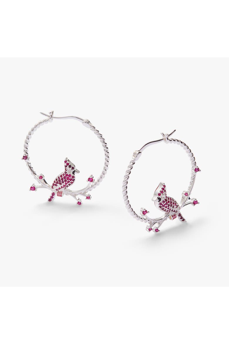 Cardinal Reversible Hoop Earrings, Main, color, Silver