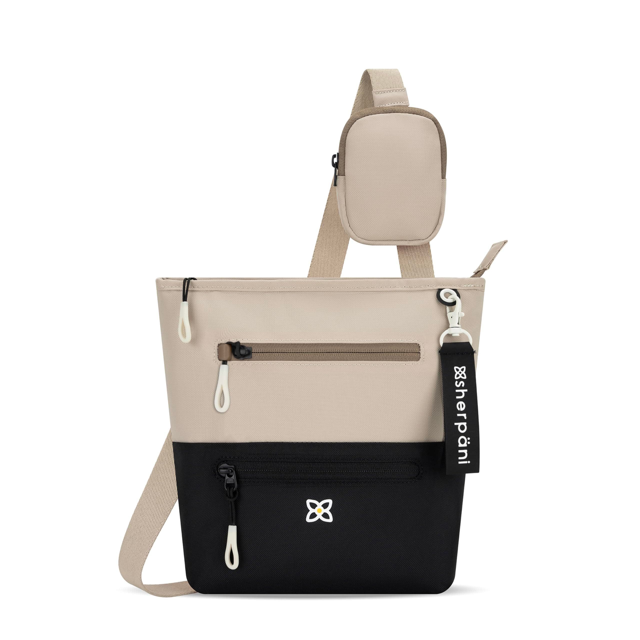 Sherpani Sadie Nylon Crossbody Bag Rfid Protection And Removable Coin Purse, Raven In Neutral