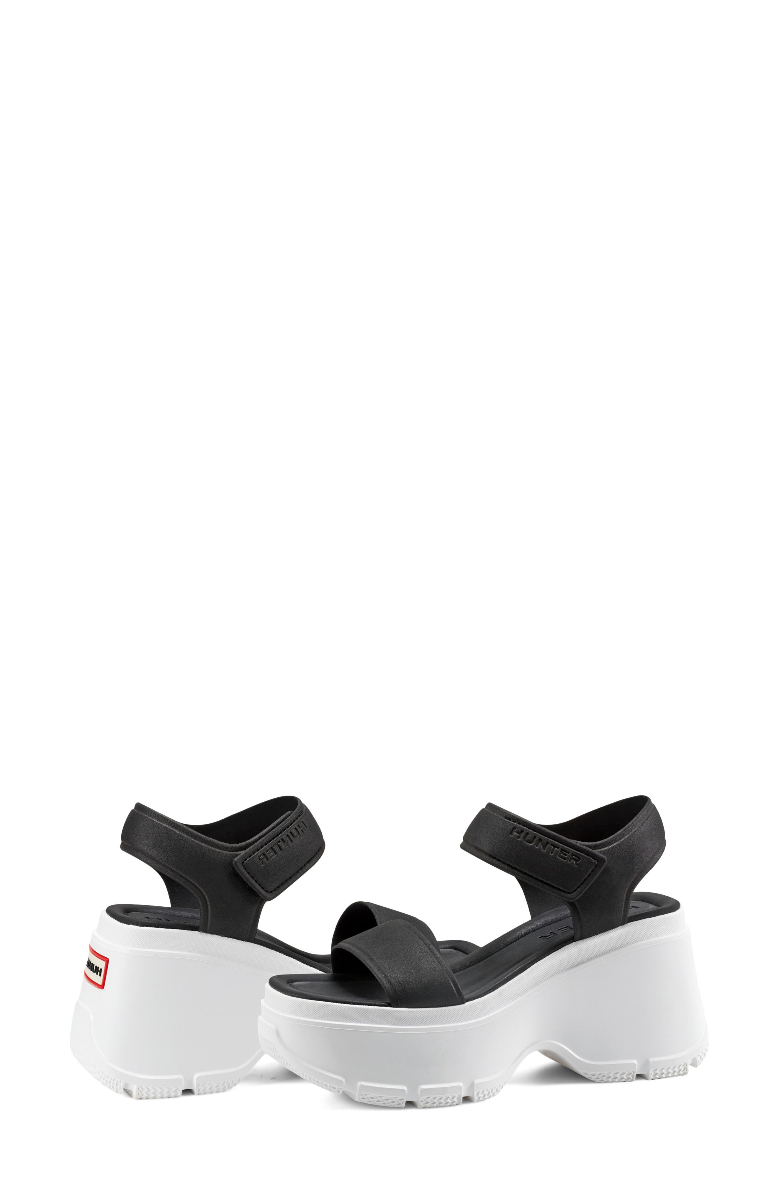 Hunter Abel Platform Sandal, Alternate, color, Black