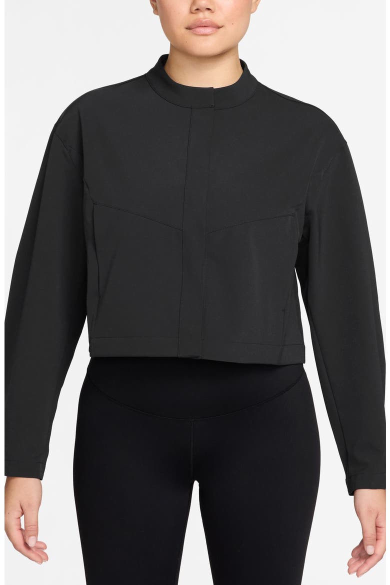 24.7 PerfectStretch Dri-FIT Crop Trench Jacket, Main, color, 010 BLACK/DKSKGY