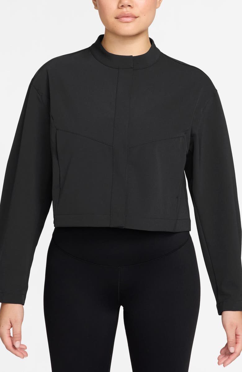 Nike 24.7 PerfectStretch Dri-FIT Crop Trench Jacket, Main, color, 010 Black/Dkskgy
