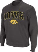 COLOSSEUM Men's Colosseum Charcoal Iowa Hawkeyes Arch & Logo Crew Neck Sweatshirt