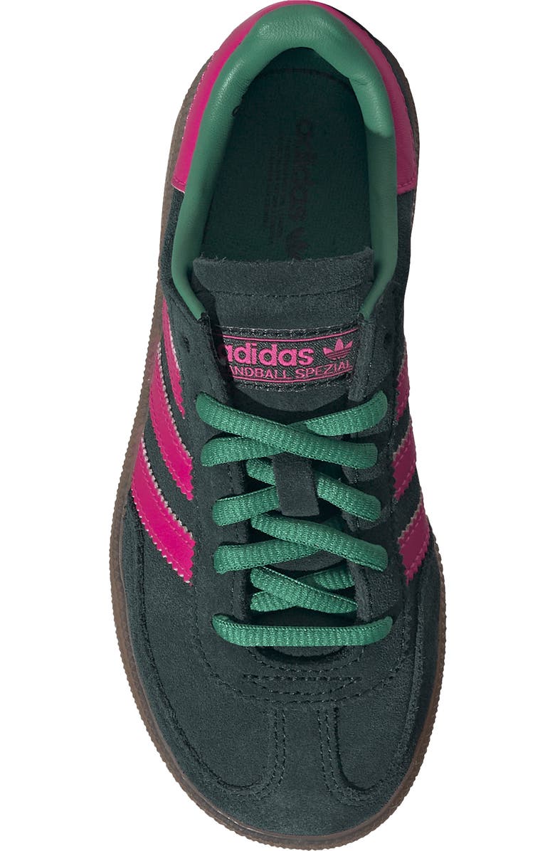 adidas Kids' Handball Spezial Sneaker, Alternate, color, Aurora Ivy/ Shock Pink/ Gum5