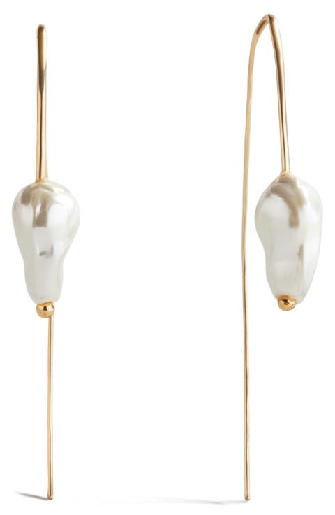Teagan Faux Pearl Threader Earrings