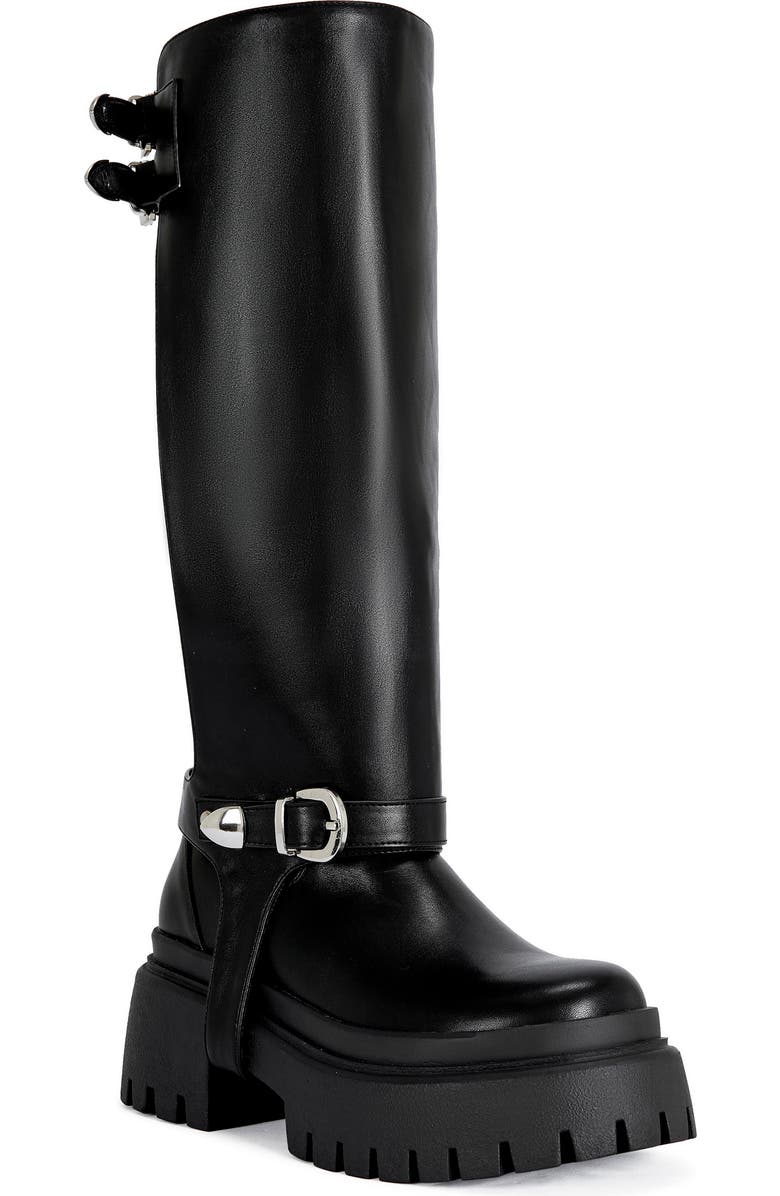 AZALEA WANG Rampage Knee High Platform Boot, Main, color, Black