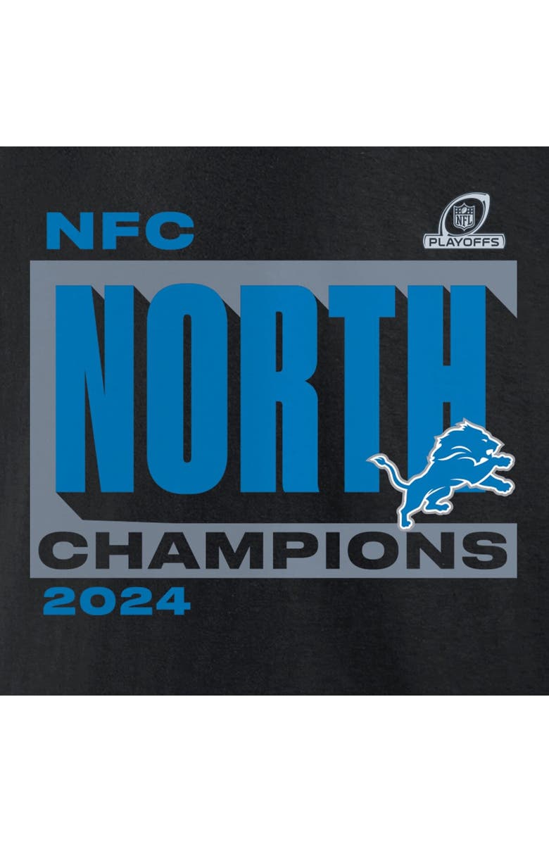 FANATICS Men's Fanatics Black Detroit Lions 2024 NFC North Division Champions Big & Tall Conquer T-Shirt, Alternate, color, 