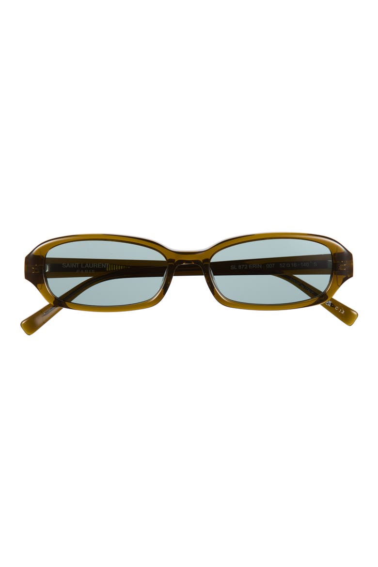 Erin 52mm Rectangular Sunglasses, Main, color, BROWN