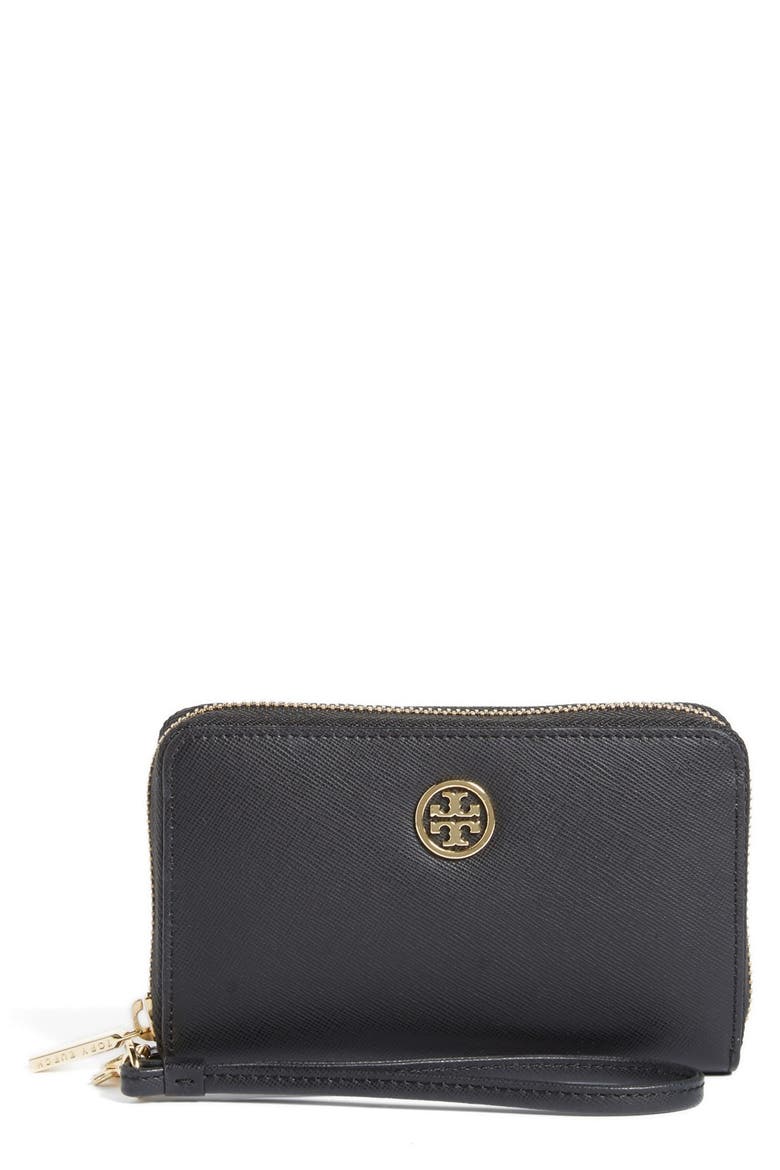 'Robinson' Wristlet Wallet, Main, color, BLACK/ GOLD